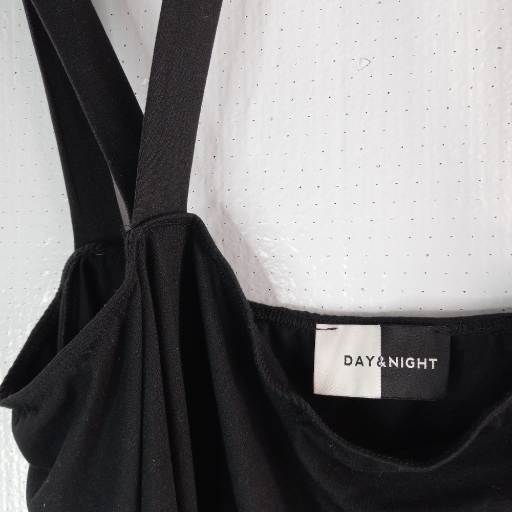 Day&Night 2X Long Sleeved Choker Strappy Cold Shoulder Body Suit in Black - Picture 10 of 15